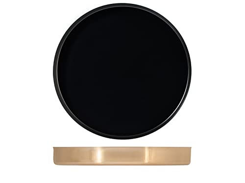 H&H Vassoio Inox Tondo Nero Cm 32