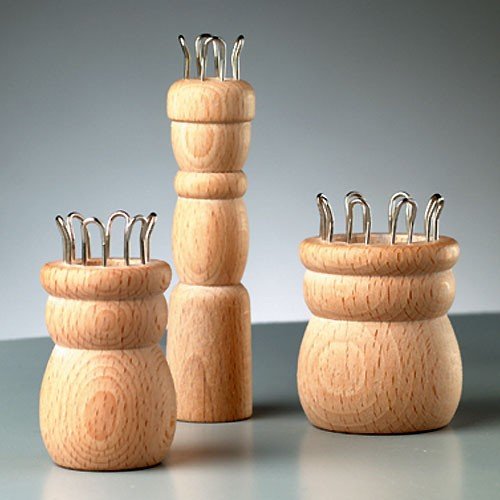 Strickliesel 6 Haken, Ã? Loch 15Mm, 34X50Mm, Naturholz Roh - 1 Stück