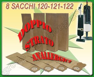 Sconosciuto 8 Sacchi Sacchetti Filtro Doppio Strato Carta Per Folletto Vorwerk 120 121 122