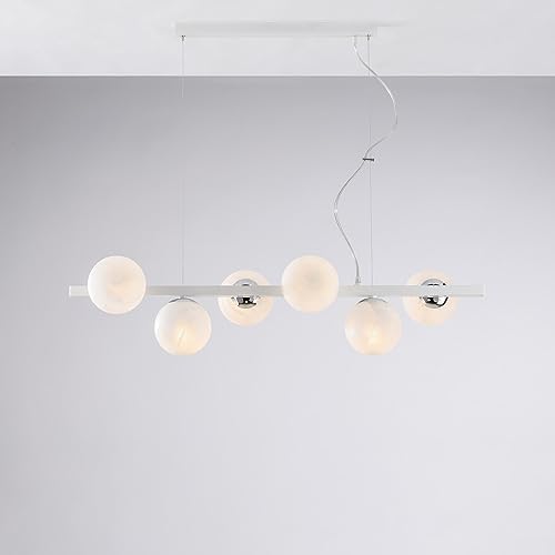 Bonetti Illumina Lampadario Contemporaneo Adrian Bianco Cromo 6 Luci E14