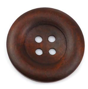 Handarbeit-Lieblingsladen 30 Pezzi Eleganti Bottoni In Legno Marrone Scuro 35 Mm Marrone – 4 Fori – Per Cucire, Cucire, Fai Da Te, Per Scrapbooking –
