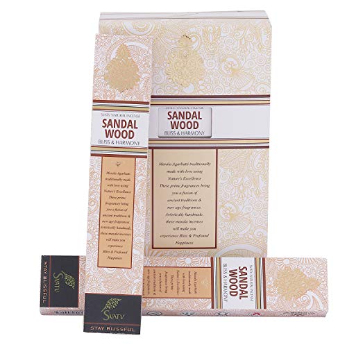 Svatv Bastoncini Di Incenso Al Legno Di Sandalo A Base Di Erbe E Metodo Antico Con Confezione Da 2 Per Meditazione, Yoga, Spiritualità, Aromaterapia,