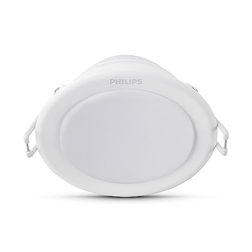 Philips Lighting Faretto Da Incasso Led Meson, Equivalente A 6 W, 30K, Luce Bianca Calda, Non Dimmerabile, Bianco (59444310)