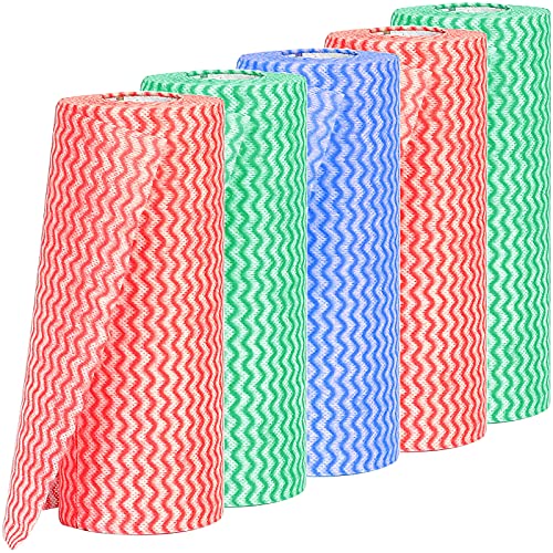 Frasheng Strofinacci Usa E Getta Multiuso,Set Di 5Rotoli Da 50Asciugamani Usa E Getta,In Tessuto Non Tessuto Antiaderente,Per Della Cucina E Della Cas