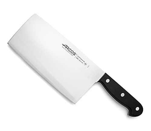 Arcos Serie Universal, Mannaietta Mannaia Da Cucina, Lama Acciaio Inossidabile Nitrum 200 Mm, Manico Polioxymetilene (Pom), Colore Nero