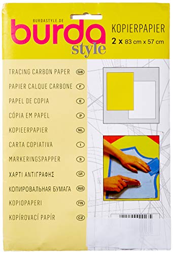 Burda 2Gcar, Carta Carbone Per Tracciamento Giallo E Bianco, 83 X 57 Cm, 2 Fogli, Taglia Unica, 2 Unità