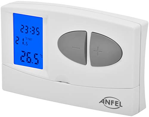 Cronotermostato Programmabile Facile Da Usare Caldo Freddo Blocco Tasti Disp Blue Easy 7 Anfel Cde-7