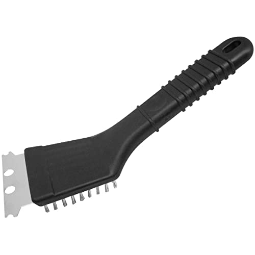 Fackelmann Spazzola Pulisci Barbecue Con Raschietto, In Acciaio Inox/Ottone (Colore: Nero), Quantità: 1 Pezzo