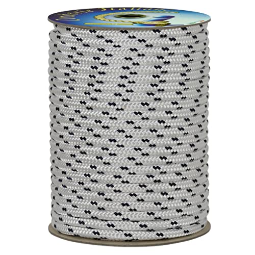 Corderie Italiane 006091653 Treccia Nautica, 3 Mm, 50 Metri, Colore Bianco Con Segnalino Blu