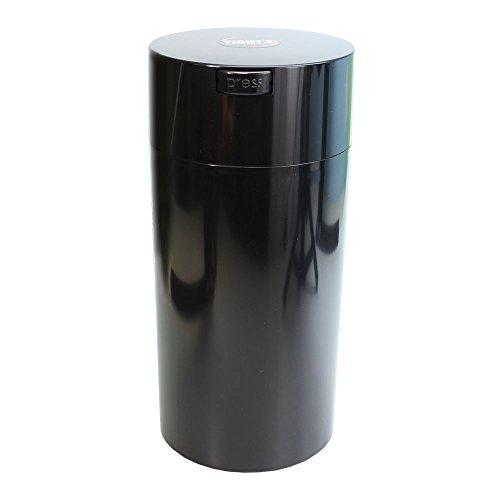 Tightvac 1 – 1/0,9 Kilogram Vacuum Sealed Dry Goods Storage Container, Black Body/Black Cap