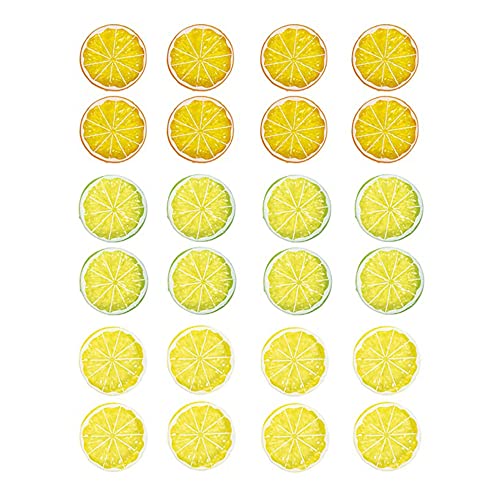 24 Pcs,Limoni Artificiali,Frutta Finta Limoni,Frutta Artificiale Limone,Decorazione Imitazione Fetta Di Limone,Decorazione Decorazione Frutta,Per Deco