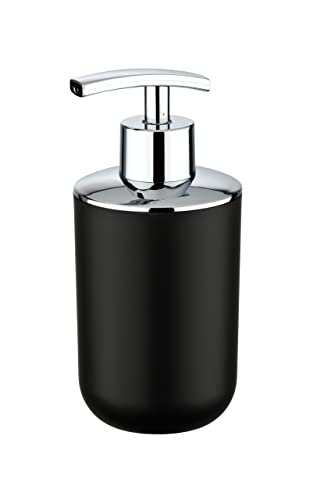 Wenko Dispenser Sapone Brasil Nero - Infrangibile Capacità: 0.32 L, Tpe, 7.3 X 16.5 X 9 Cm, Nero