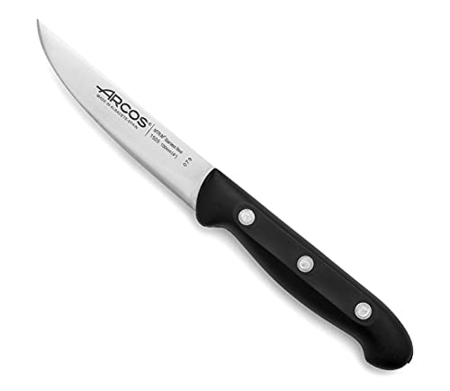 Arcos Serie Maitre, Coltello Vegetale Coltello Verdura, Lama Acciaio Inossidabile Nitrum 100 Mm, Manico Polipropilene, Colore Nero
