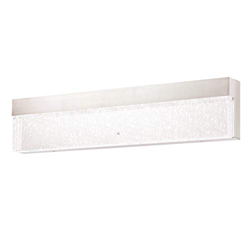 Westinghouse Lighting 65768 – Apparecchiatura Da Parete Da Interno Led Cava Ii A Una Luce Da 25 Watt, Finitura In Nichel Spazzolato Con Vetro A Bollic