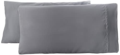 Amazon Basics - Federe In Microfibra, 50 X 80 Cm, Confezioni Da 2, Grigio Scuro