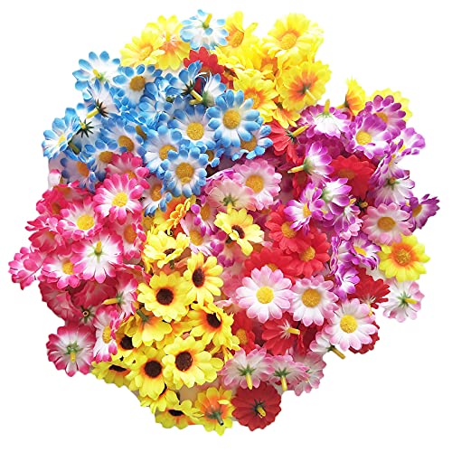 100 Pezzi Di Teste Di Fiori Di Margherita, Teste Di Fiori Artificiali, Mini Fiori Di Seta Colorati, Artigianato Per Matrimoni, Celebrazioni, Feste, Co