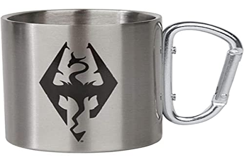 Gb Eye - Tazza Da Campeggio Unisex Con Simbolo Skyrim Dragon, Colore: Argento