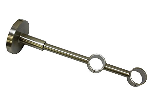 Gardinia 10011150 Supporto Chiuso A Doppio Binario Per Asta, Metallo, Finitura Acciaio Inossidabile, 12X12X0.1 Cm