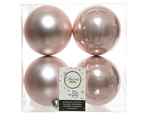 4 Palline 10Cm Rosa Cipria Opaco/Lucido