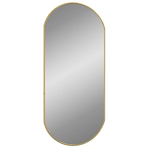 Vidaxl Specchio Da Parete Dorato 80X35 Cm Ovale