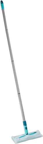 Leifheit Set Clean & Away Scopa Lavapavimenti Turchese, Set Leifheit Lavapavimenti Con Panni Elettrostatici Catturapolvere Per La Pulizia Senza Acqua