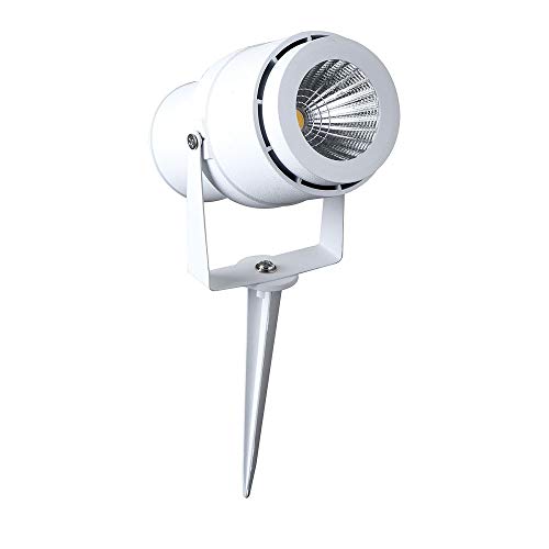Faretto Led Cob Da Giardino 12W, Con Picchetto, Bianco Ip65