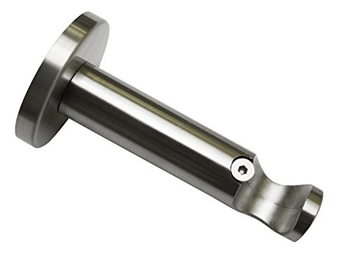 Gardinia 10011152 Supporto Aperto Per Asta, Metallo, Finitura Acciaio Inossidabile, 8X8X0.1 Cm