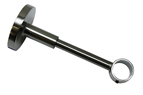 Gardinia 10011149 Supporto Chiuso Per Asta, Metallo, Titanio, 12X12X0.1 Cm