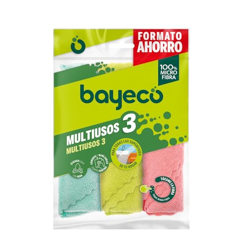 Bayeco - Pack Panno Multiuso - 100% Microfibra - Tutti I Tipi Di Superfici - Elevata Capacità Di Assorbimento E Finiture Senza Segni O Lanugine, Solo