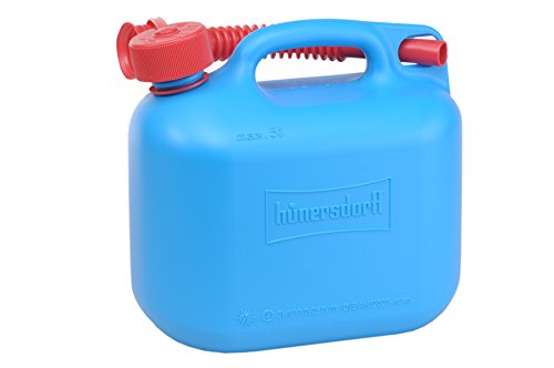 Hünersdorff Tanica Carburante Standard Da 5 Litri, Hd-Pe Colore Blu, Con Omologazione Un E Accessori Rossi