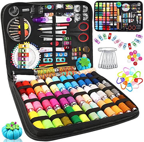 Twbest 304Pcs Kit Da Cucito,Set Da Cucito,Kit Cucito Set Contiene 43 Rotoli Di Filo Colorato,Set Da Cucito Con Accessori Da Cucire Con Cassetta Degli