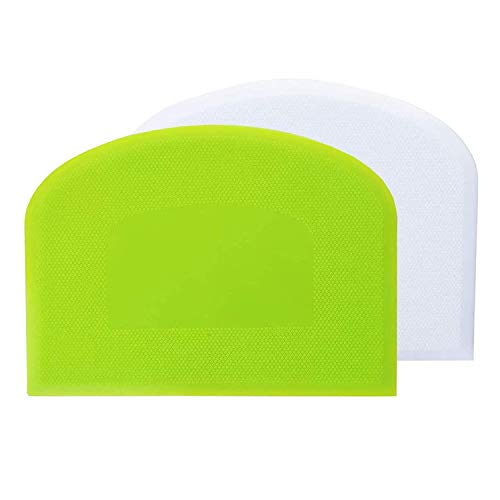 Ailiver Raschietto Per Pasta In Plastica Con Corno Da Pasticceria, Taglierina Per Pasta, 2 Pezzi In Plastica Raschietto Per Pasticceria, Spatole Per P