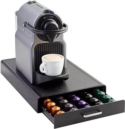 Amazon Basics - 1 Cassetto Porta Capsule Per Nespresso Originalline, Capacità: 50 Capsule, Nero