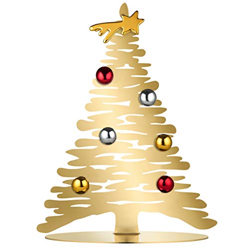 Alessi Bark For Christmas Decorazione Natalizia, Acciaio Aisi 430, Dorato Con Magneti In Porcellana, Oro, 6.5 X 32 X 26.5