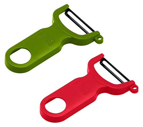 Kuhn Rikon Sbucciapatate (Set Da 2) Con Lama In Acciaio. Pelapatate Per Verdure, Pelapatate Per Cucina, Pelapatate A Velocità Leggera, Pelapatate Per