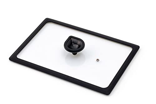 Coperchio Rettangolare 25X35 In Vetro Temperato Luchetti K360 - Specifico Per Grill E Rostiera Rettangolari Luchetti K 360 - Bordi In Silicone