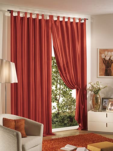 Home Collection Tsh114 Tenda Shantung, Poliestere, Bordeaux, 140X280 Cm