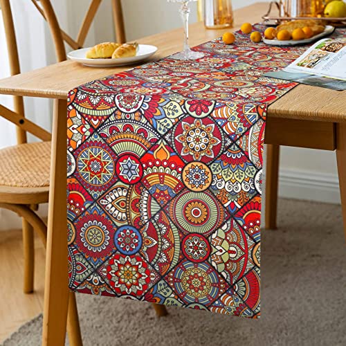 Runner Tavola Vintage Runner Mandala Lino Runner Tavolo Moderno Boemia Mandala Cerchio Floral Motivi Runner Decorativo Per Sala Da Pranzo Tavolo Bohém