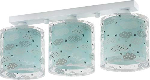 Dalber Lampada Da Soffitto Plafoniera Per Bambini 3 Luci Clouds Nuvole Verde