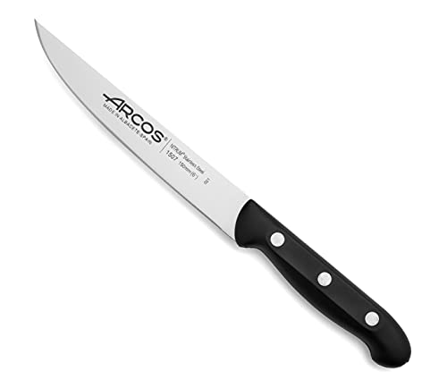 Arcos Serie Maitre, Coltello Cucina, Lama Acciaio Inossidabile Nitrum 150 Mm, Manico Polipropilene, Colore Nero