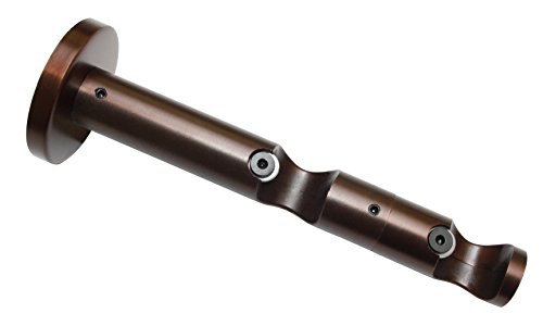 Gardinia 31371 Supporto Aperto Con Doppio Binario Per Aste, Metallo, Bronzo, 8X8X0.1 Cm