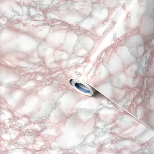 Venilia Marmorizzata Pellicole Effetto Materiale Marmo Adesivo, Decorativo, Foglio Autoadesivo, Pvc, Senza Ftalati, Rosa, 3 M, 53183, 67,5 Cm X 3M, 2
