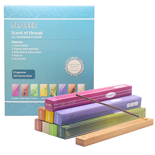 Xxjxing Incenso,Limone, Sandalo, Osmanto, Lavanda, Eucalipto, Patchouli, Sandalo Laoshan, Tuberosa, 160 Bastoncini E Bastoncini D'Incenso (8 Combinazi