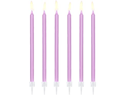 12 Pz Candeline Compleanno Lilla Da 14 Cm