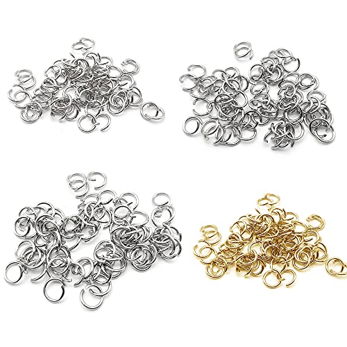 400 Anelli Di Salto 1,2 Mm X 8 Mm/9 Mm/10 Mm Anelli Aperti Salto Per Collana, Orecchini, Anelli Salto Anello Per Fai Da Te Fabbricazione Di Gioielli (