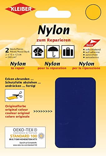 Kleiber - Toppe Autoadesive Per Riparazioni In Nylon Impermeabili, Blu Scuro