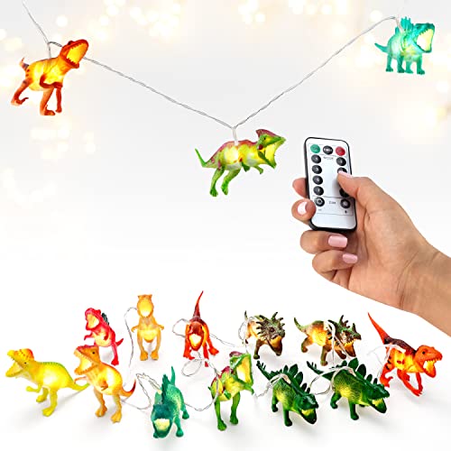 Filo Di Luci A Forma Di Dinosauro, Funzionamento A Batteria, 12 Luci Luminose Per Casa, Camera Da Letto E Vivaio, Lunghezza 2 M, Con Telecomando