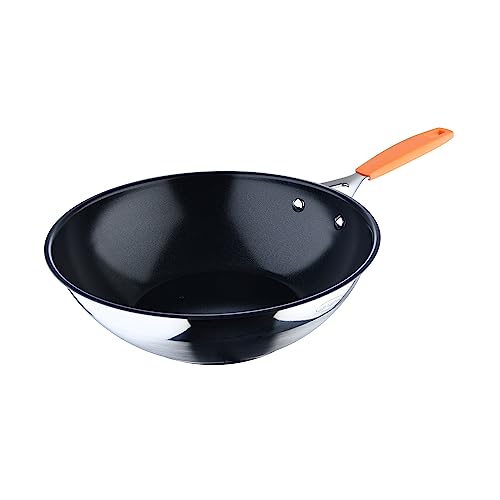 San Ignacio Compact - 28 Cm Wok - Alluminio Forgiato - Fusion Di Whitford Interno In Nero Nero - Esterno In Finitura Matt - Elenco Di Induzione - Dett