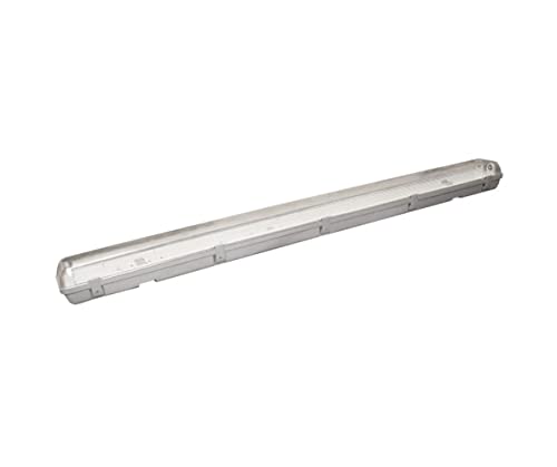 Plafoniera Stagna Ip65 Per 2 Tubi Led Da 22W Compresi Luce Daylight 6500K Cm.150