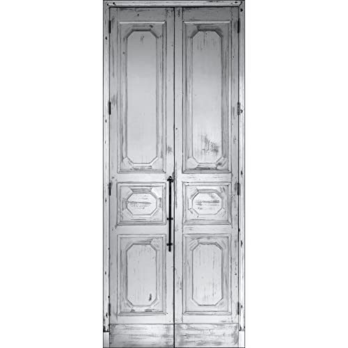 Trompe L' Oeil Porta Adesivo Manoir Decorazione Da Parete, Polivinilcloruro, Bianco, 83 X 0,1 X 204 Cm